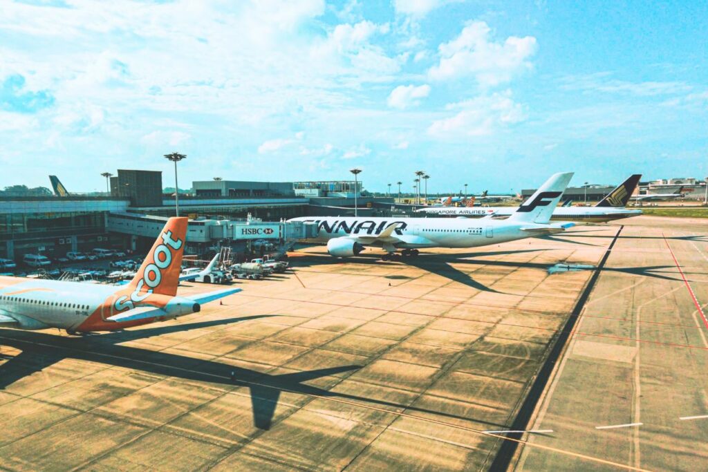 Scoot Finnair Singapore Airline Aircraft Changi Airport Singapore