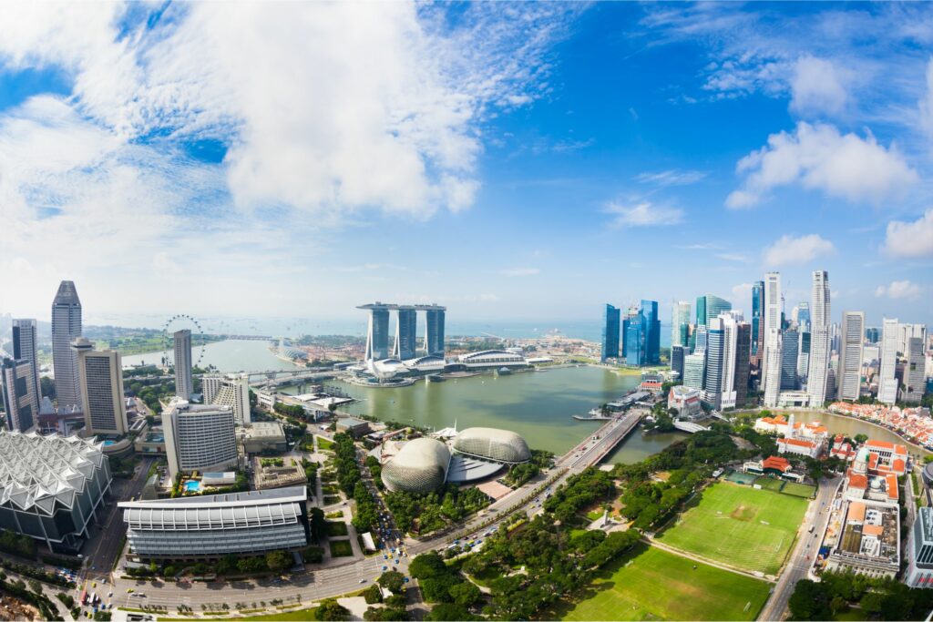Aerial View Marina Bay Skyscraper Singapore