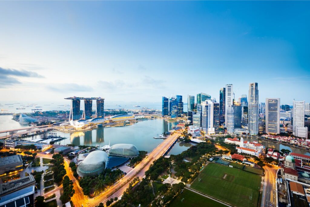Marina Bay Singapore Clear Sky Skyline