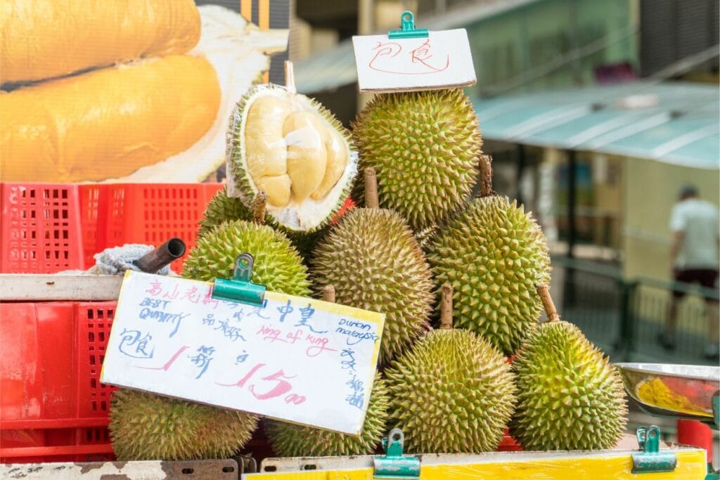 Durians sold in Singapore
