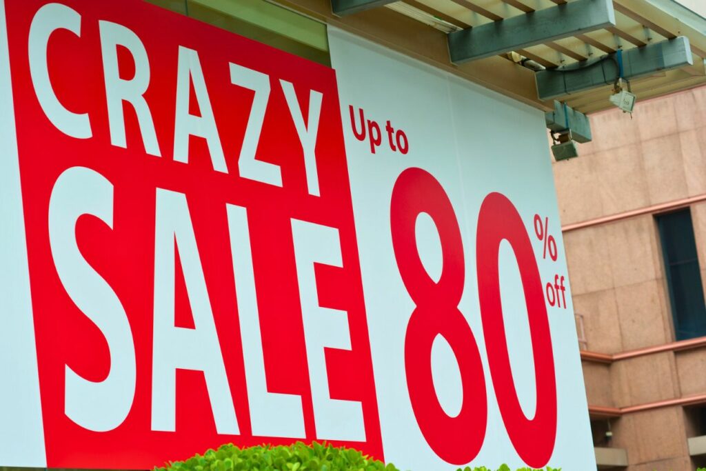 Great Singapore Sale Crazy Sale Sign