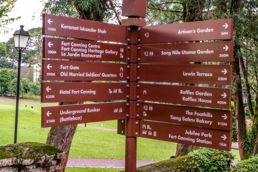 Signpost Fort Canning Park