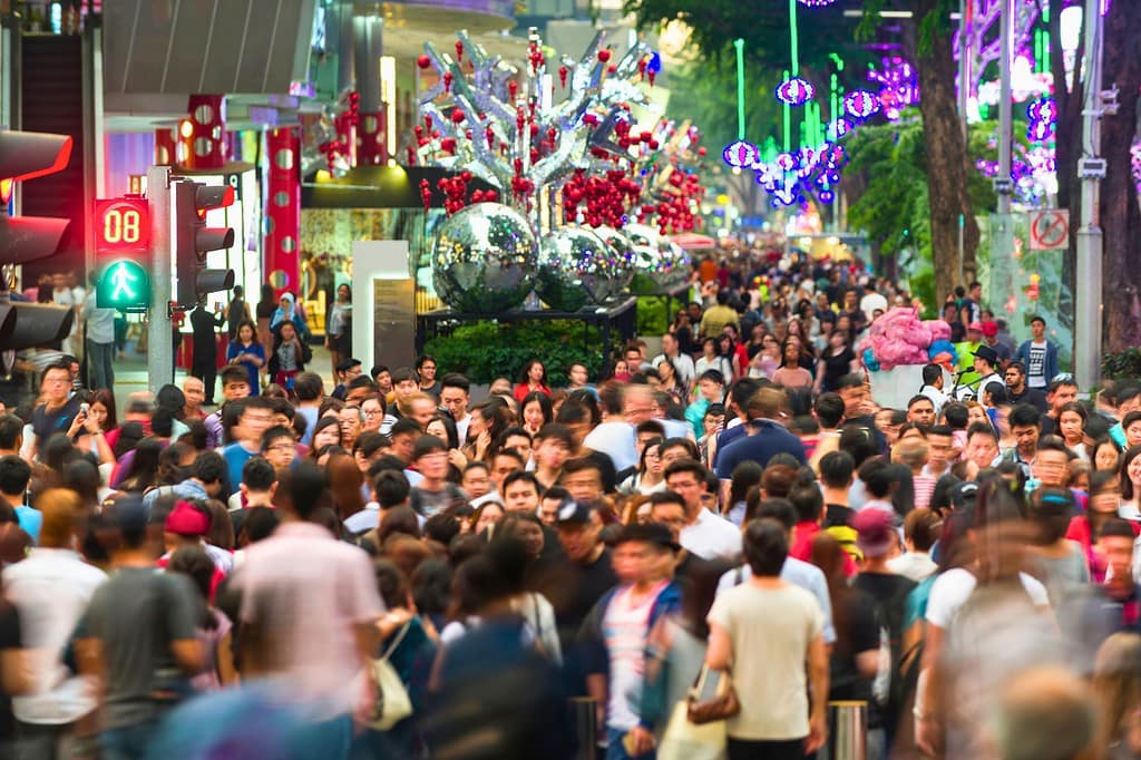 Busy Orchard Road Christmas Singapore