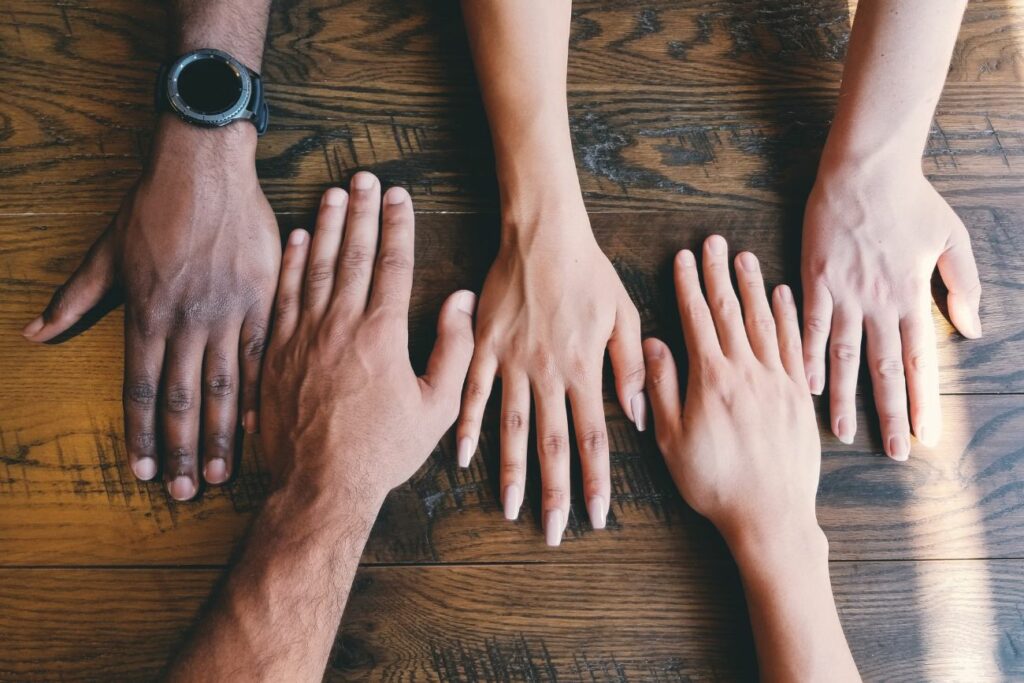 Multiple Hands Ethnic Diversity