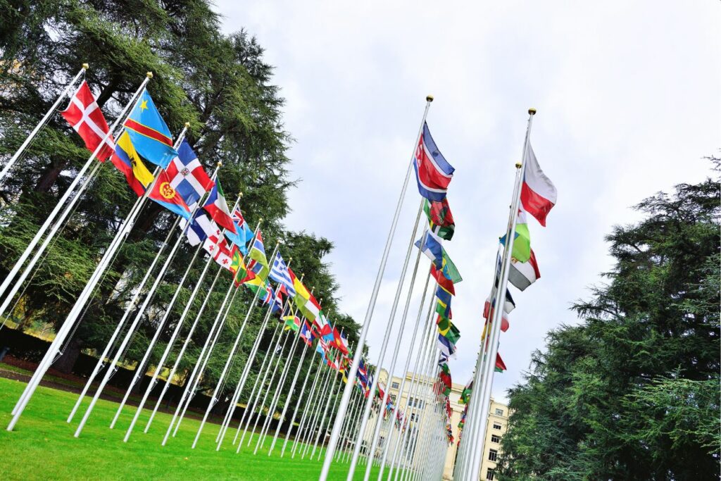 Multinational Flag United Nations Geneva Switzerland