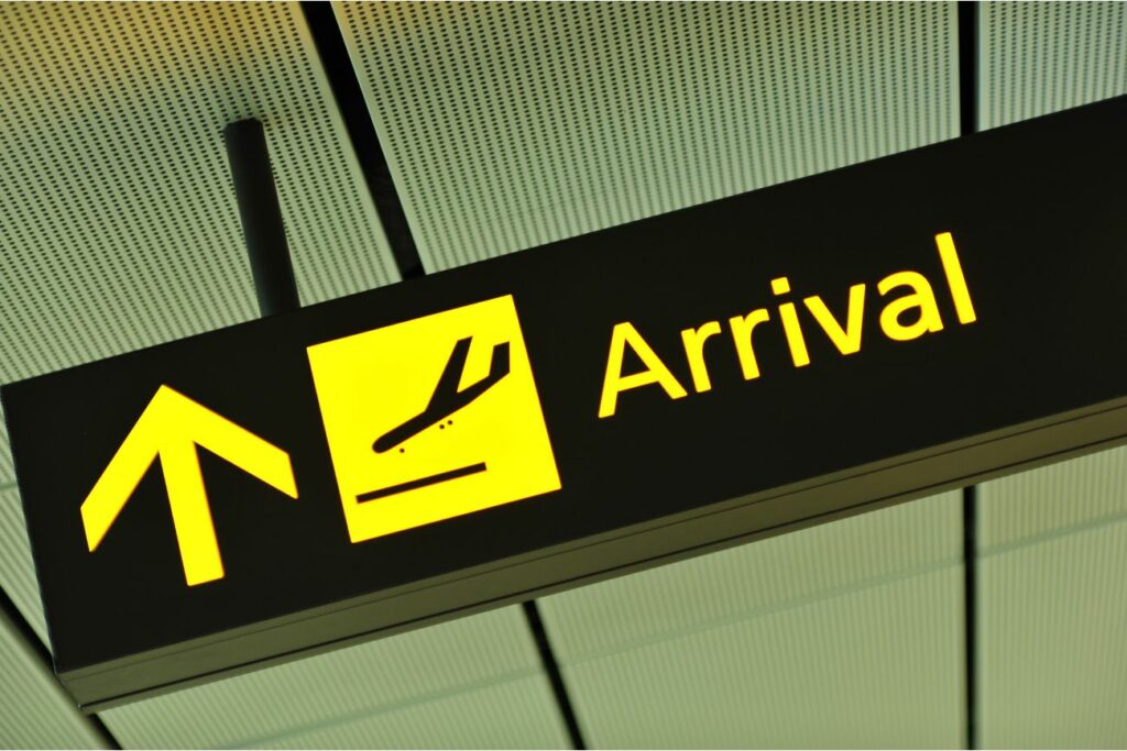 Singapore Changi Airport Arrival Sign