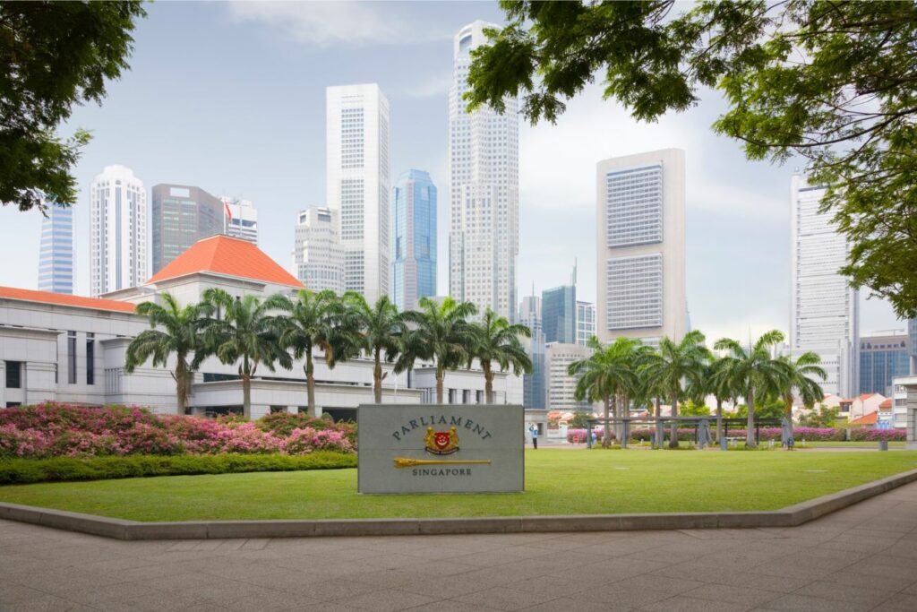 Singapore Parliament House City Skyline
