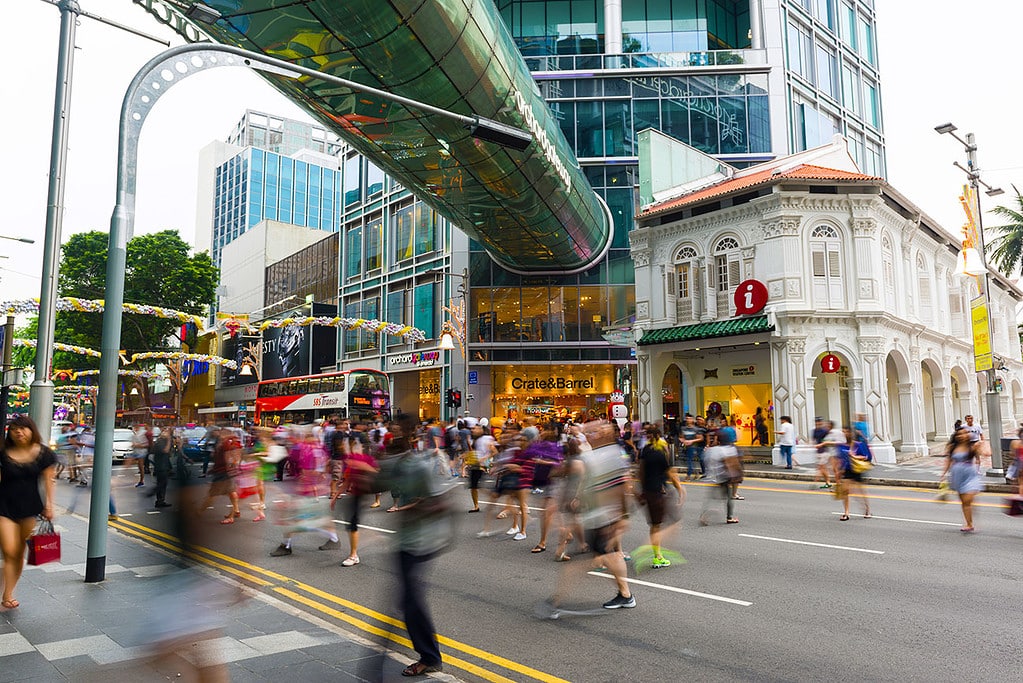 Busy Orchard Road During Christmas Festive Season