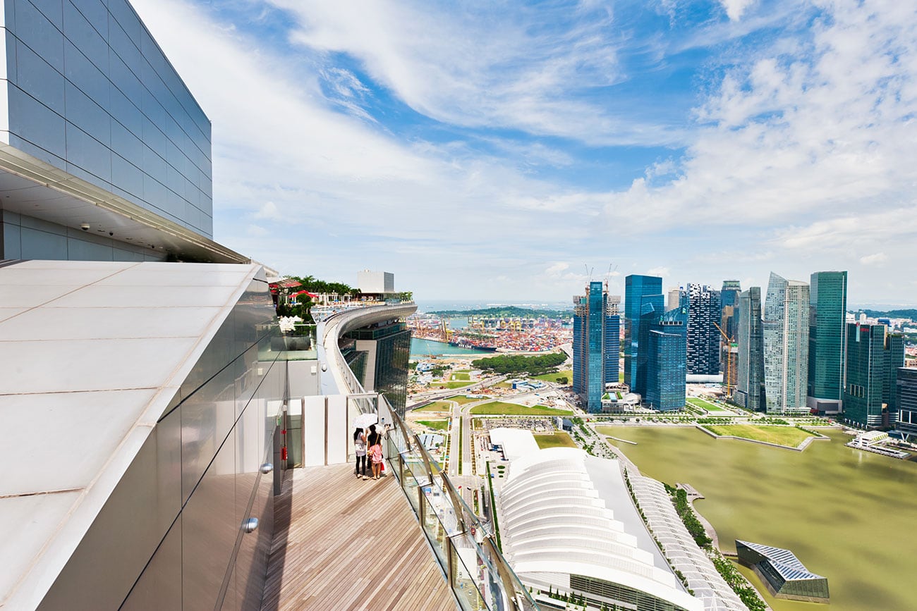 Watch The Singapore F1 In Comfort: Top Hotel Track Views 194 Elevated View Marina Bay Sands Hotel Singapore Skyline