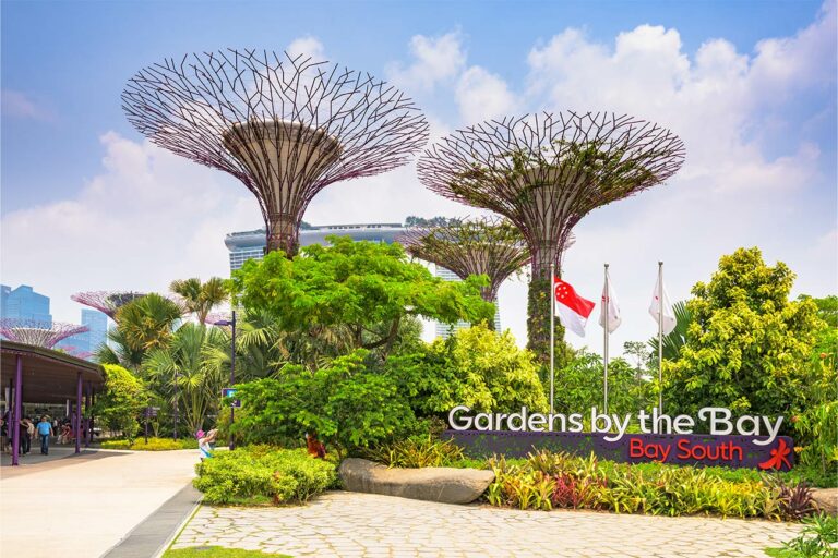 Supertrees Gardens by the Bay Sign Marina Bay Sands Singapore 768x512