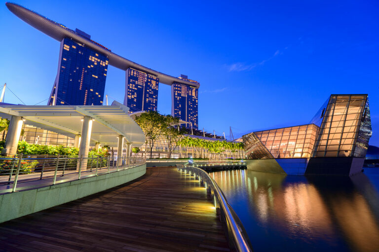 The Shoppes at Marina Bay Sands Reflection Still Waters of Marina Bay Singapore 768x512