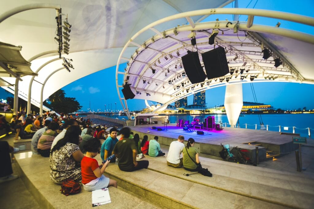 DBS Foundation Esplanade Outdoor Theatre Spectator Marina Bay Sands