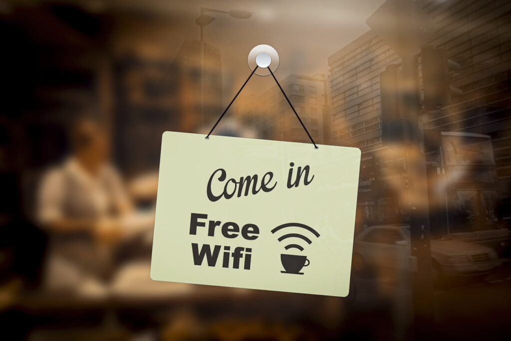 Free WiFi Tag Glass Door